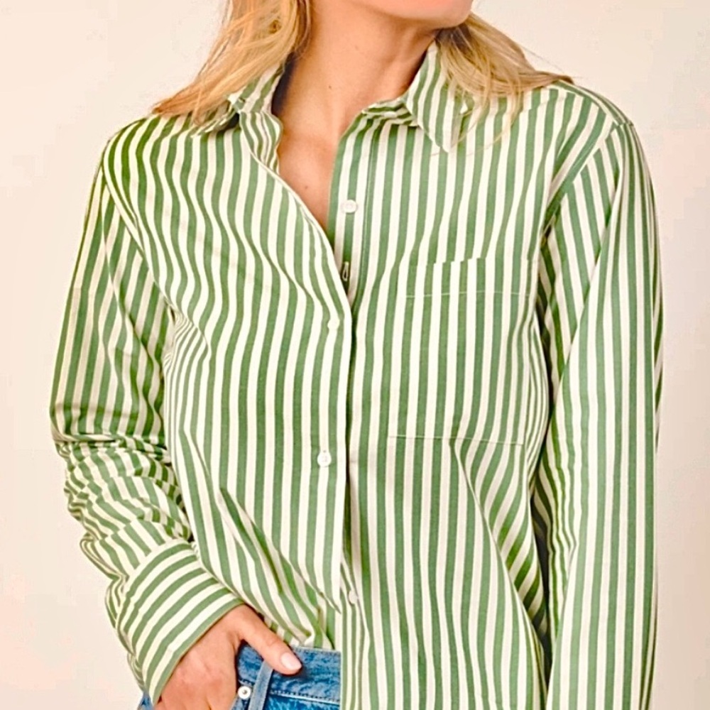 NWT PRETTY GARBAGE YELLOW GREEN OVERSIZED BUTTON DOWN SHIRT S